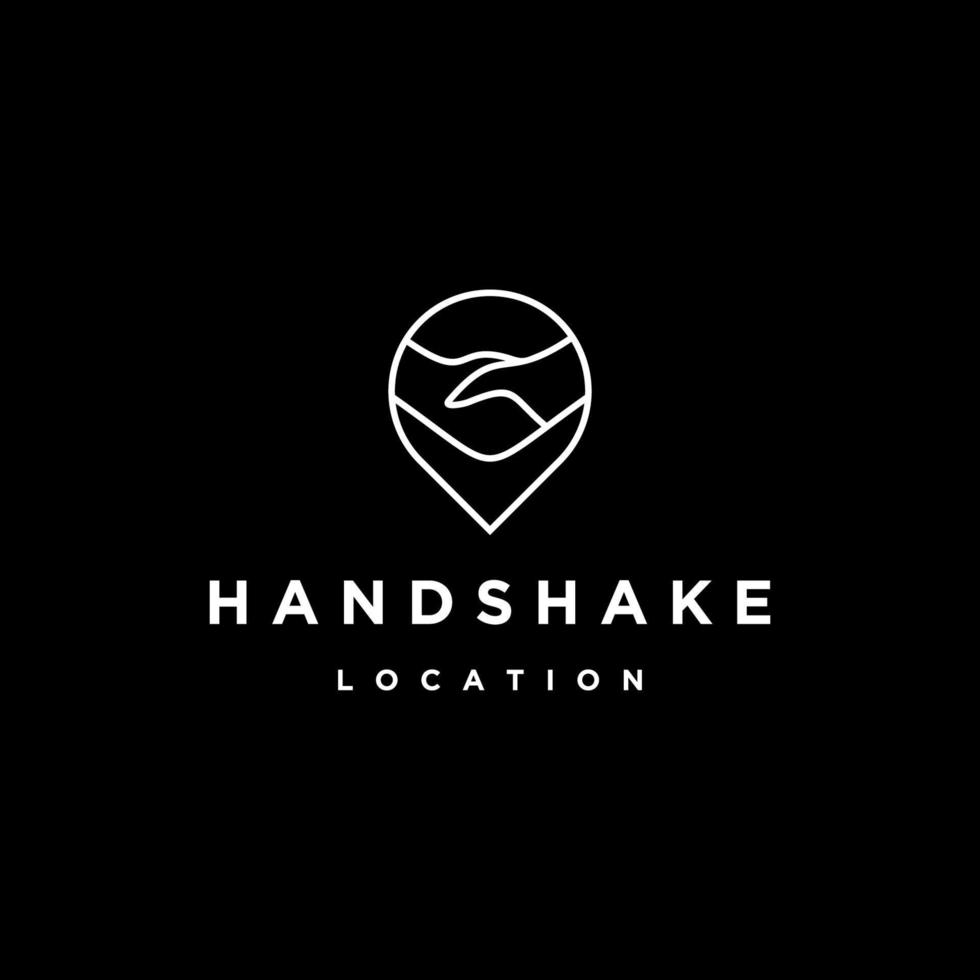 Handshake pin gps logo icon design template vector