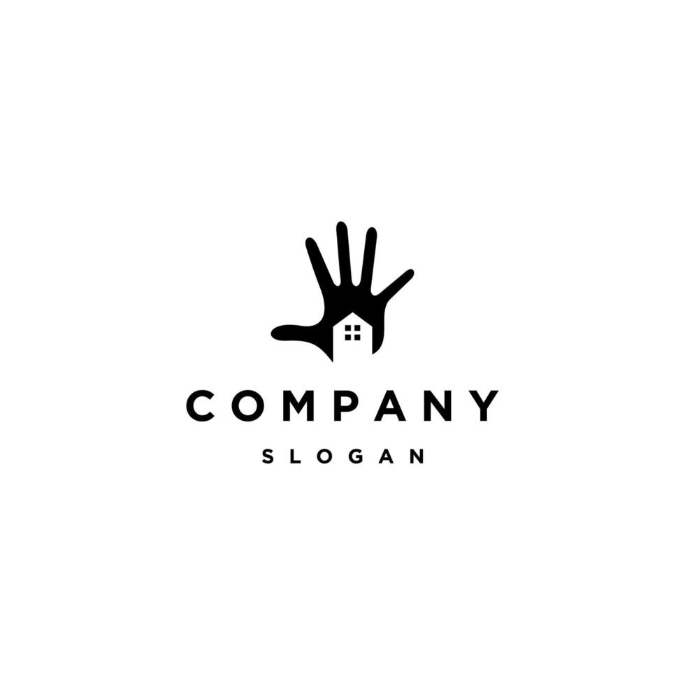 Hand house logo icon design template vector