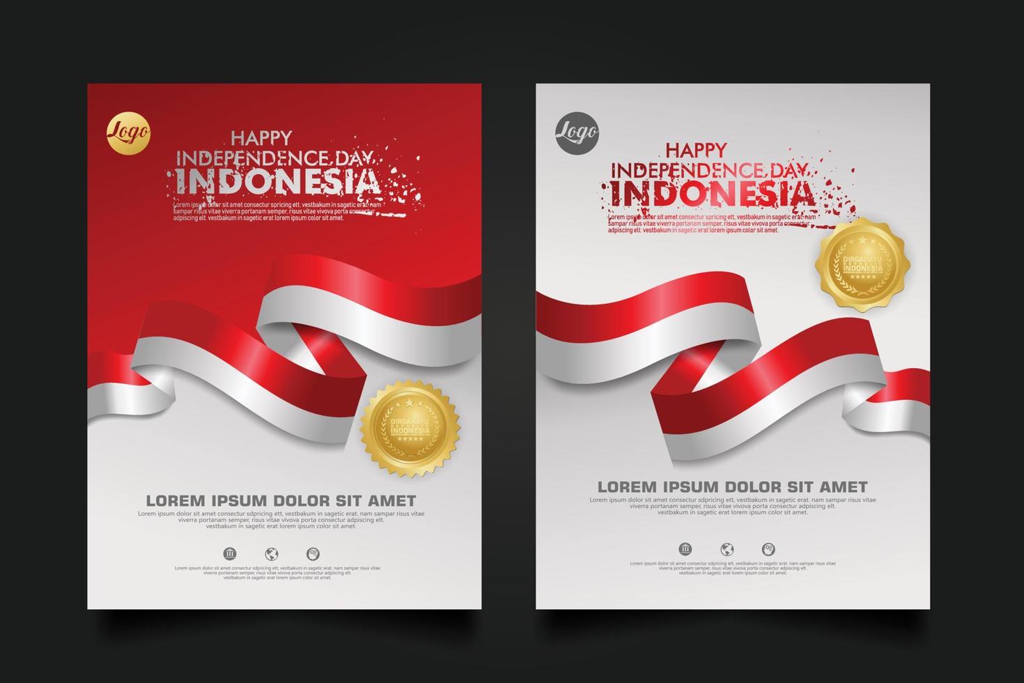 Indonesia happy Independence Day background template. vector