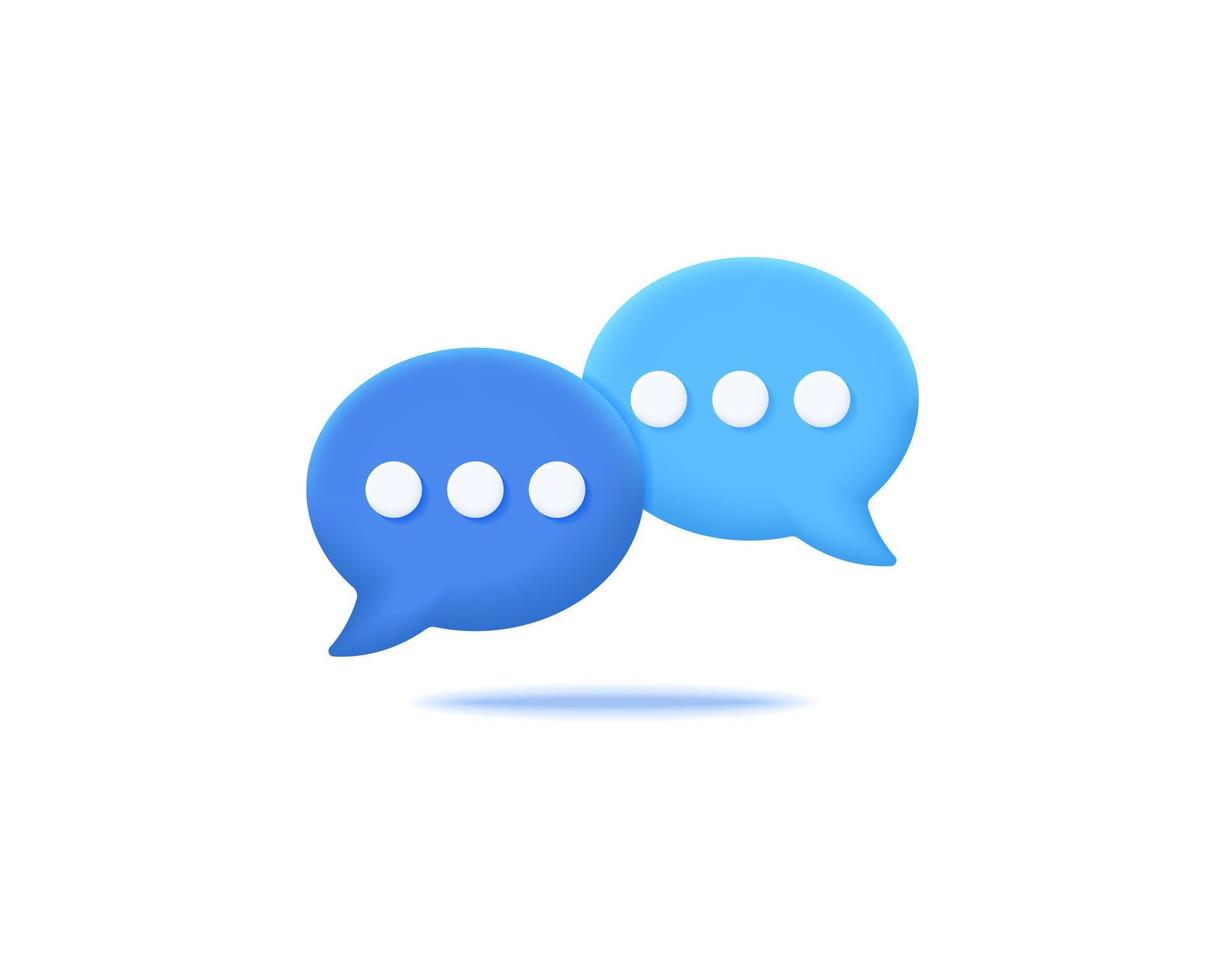 3d speech bubble realistic icon vector concept