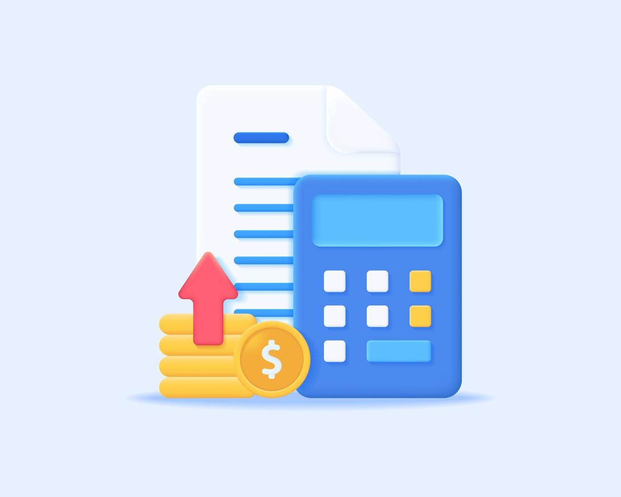3d budget realistic icon vector concept