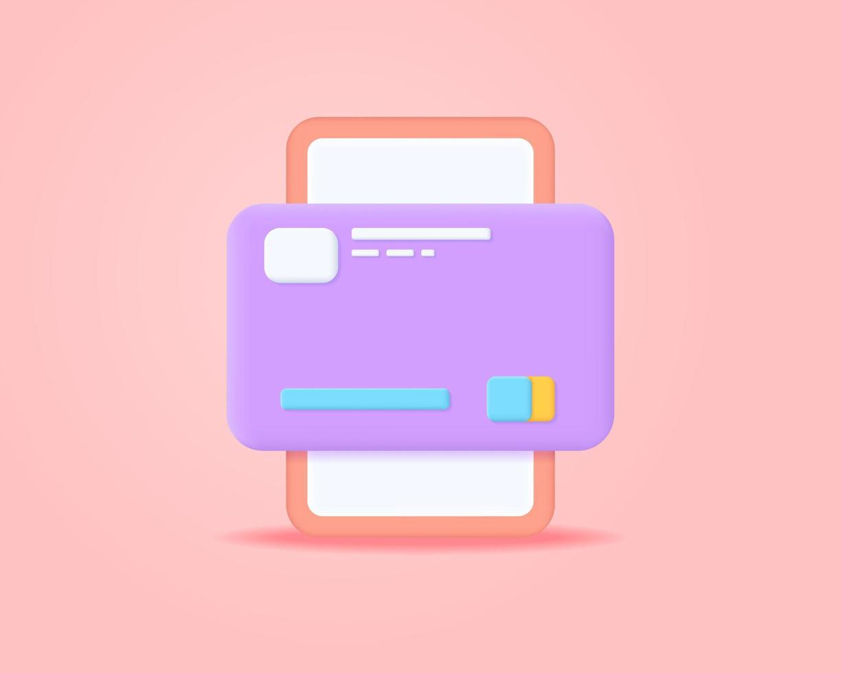 3d mobile payment realistic icon vector illustration