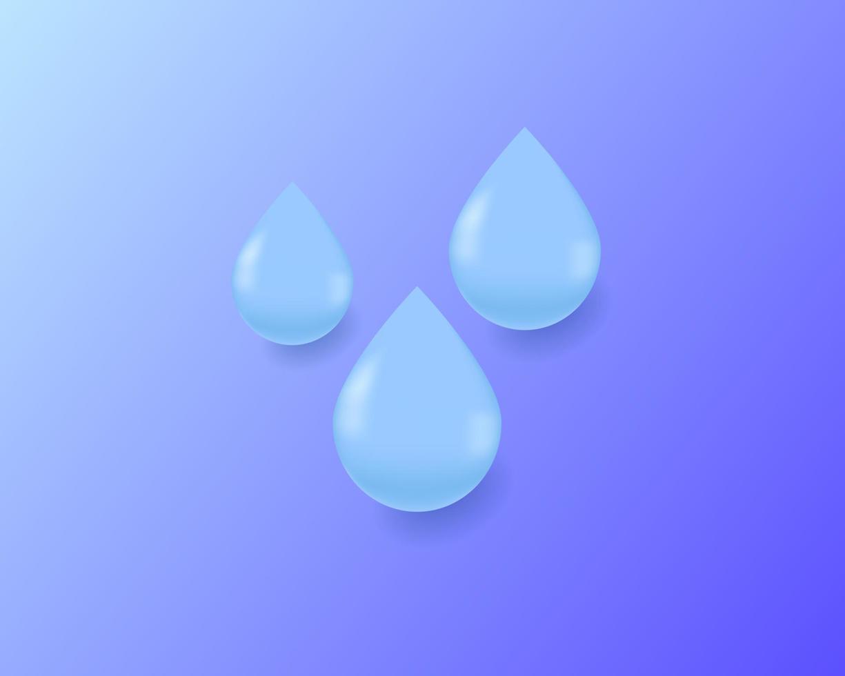 icono de vector de gota de agua realista aislado