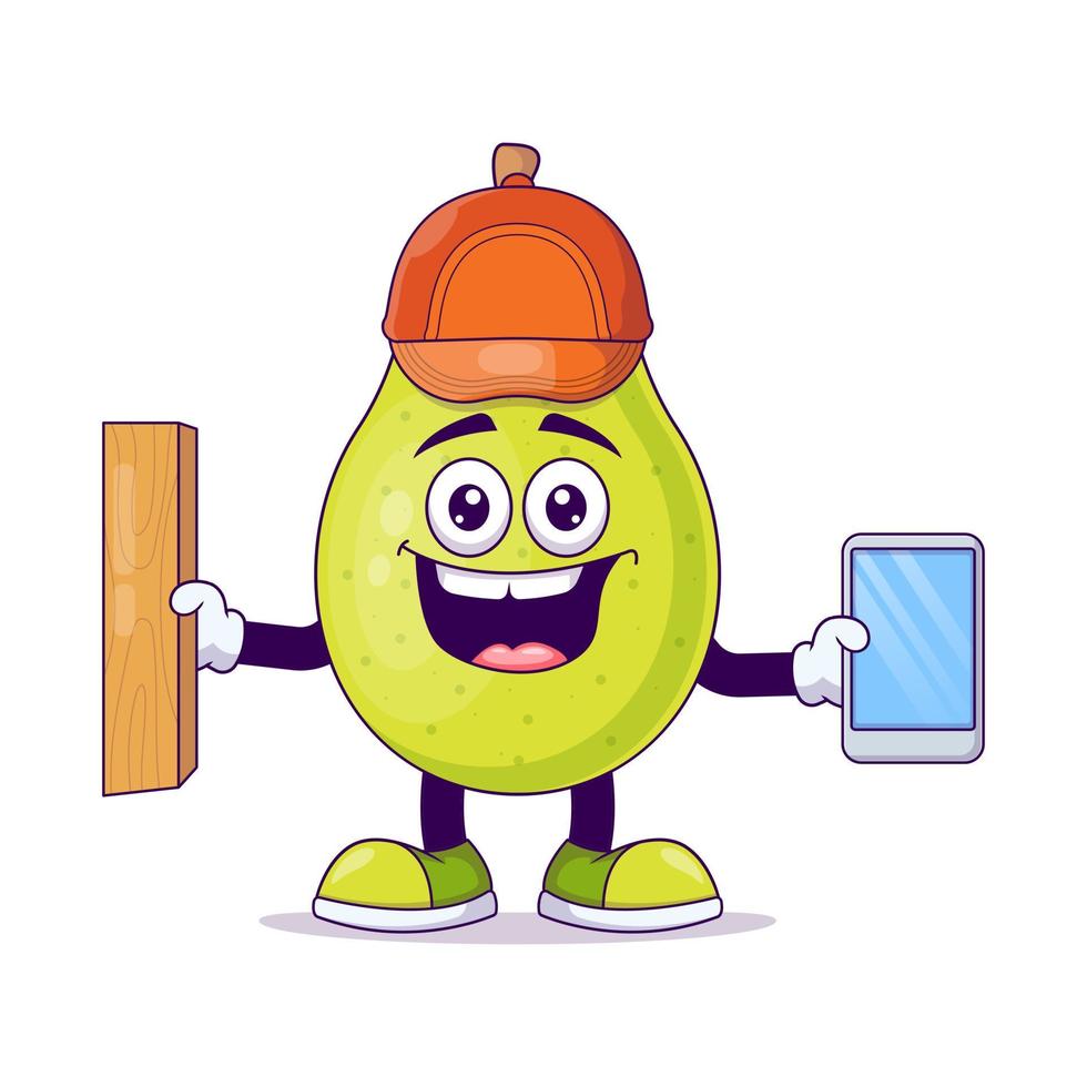 Cute carpenter pear cartoon vector illustration design