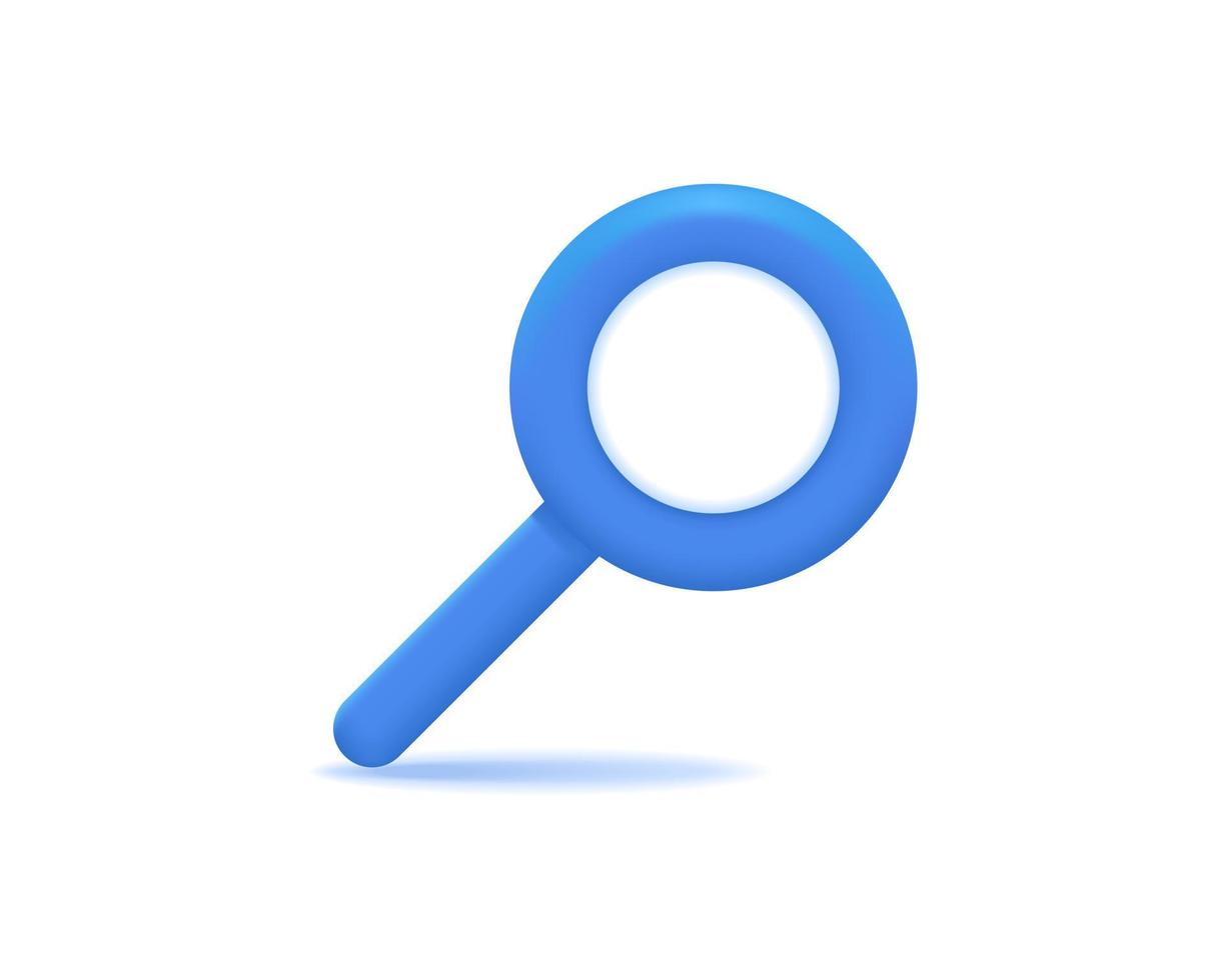 3d search realistic icon vector concept