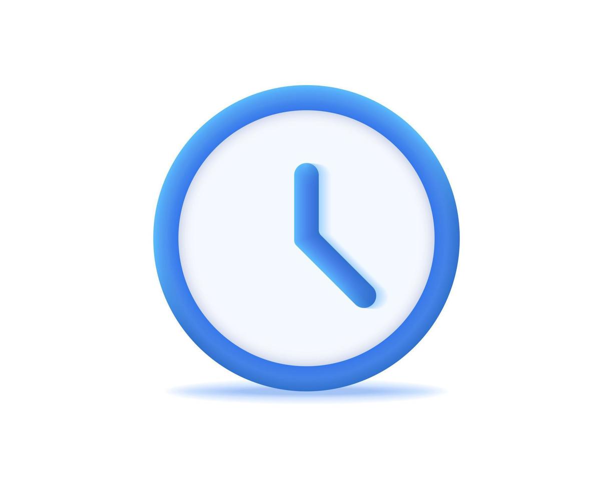 3d clocks realistic icon vector concept