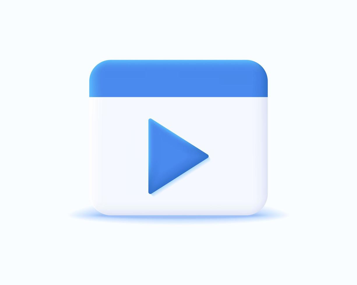 3d video realistic icon vector concept