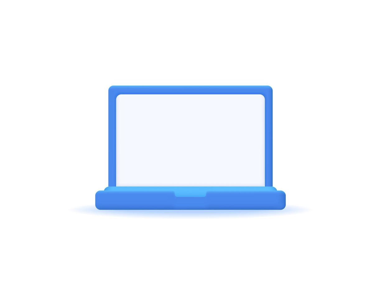 3d laptop realistic icon vector concept