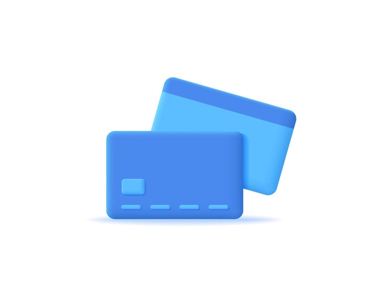 3d credit card realistic icon vector concept
