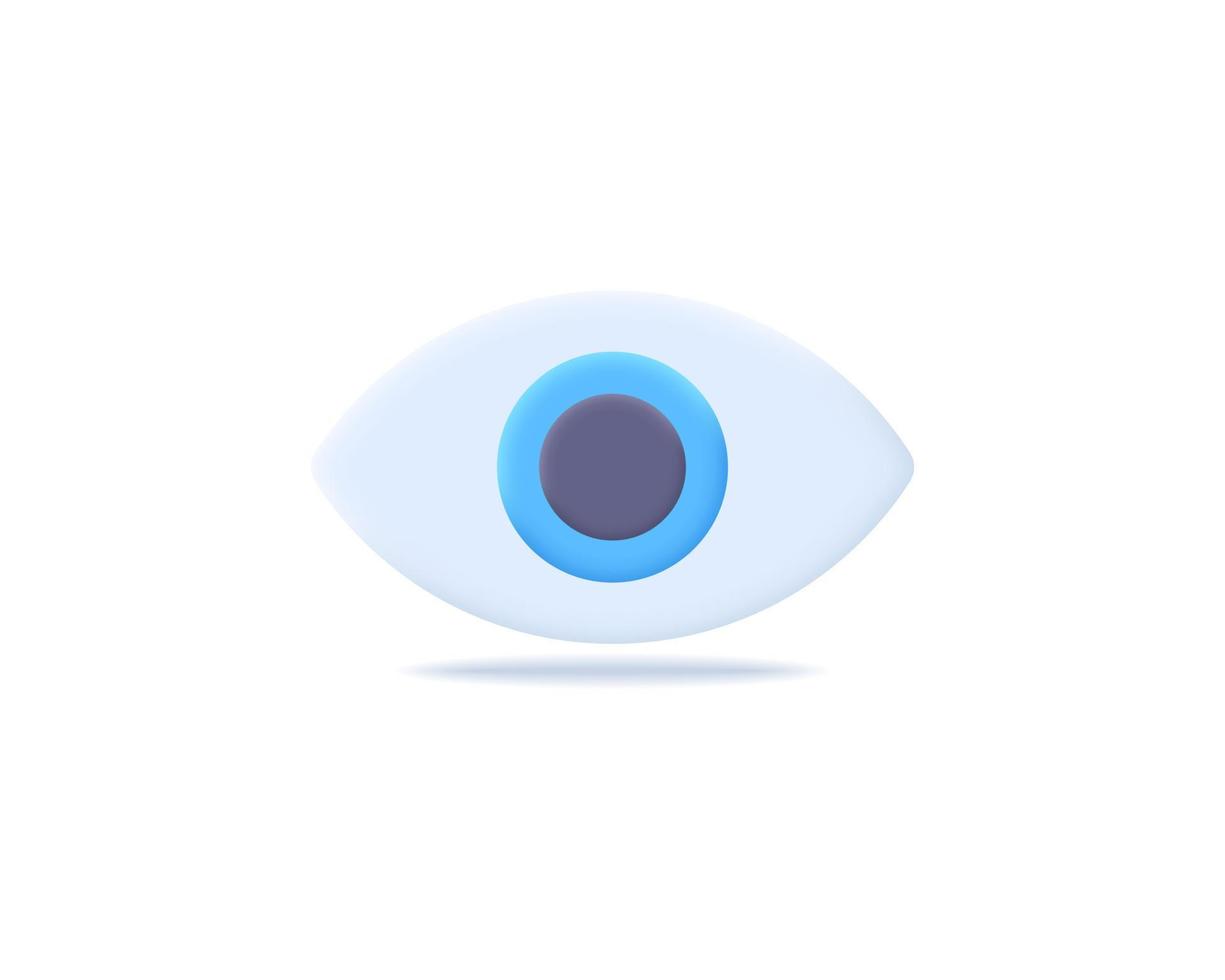 Diseño de ilustración de vector de icono realista de ojos 3d