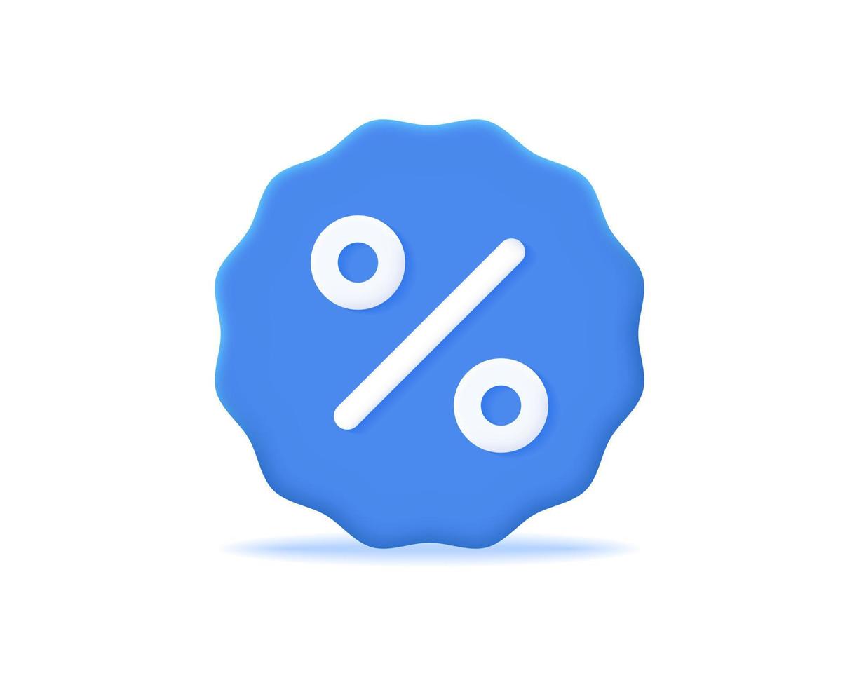 3d discount realistic icon vector illustration design