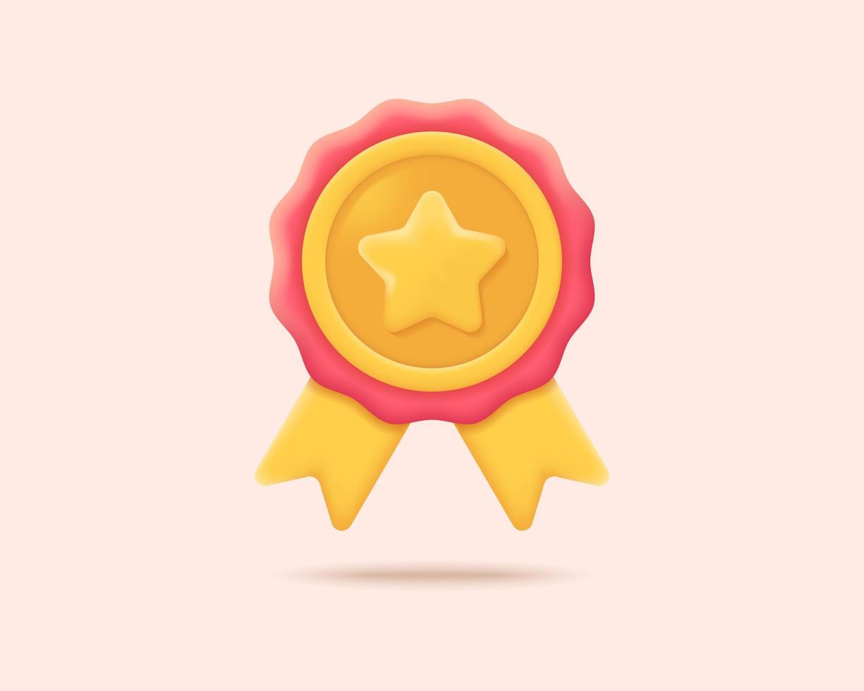 3D awards realistic icon vector concept