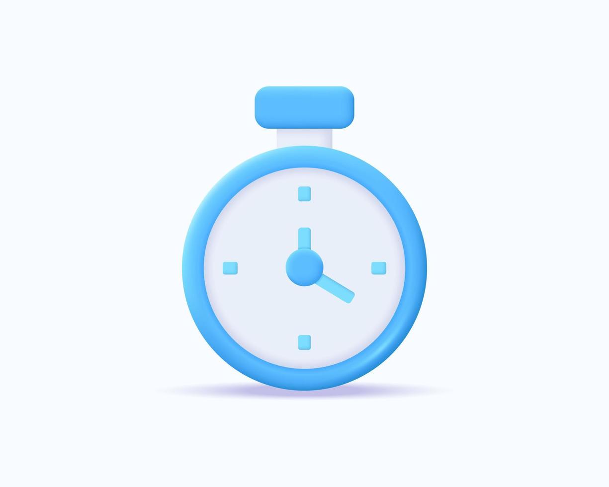 3d clocks realistic icon vector concept