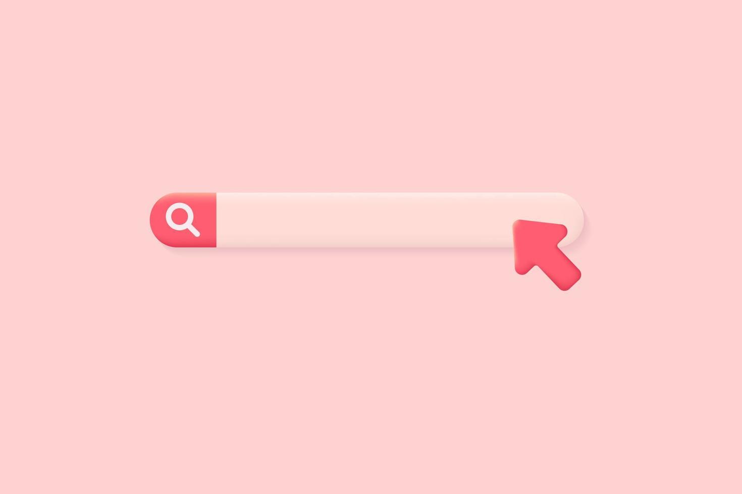 3d searching bar realistic icon vector concept