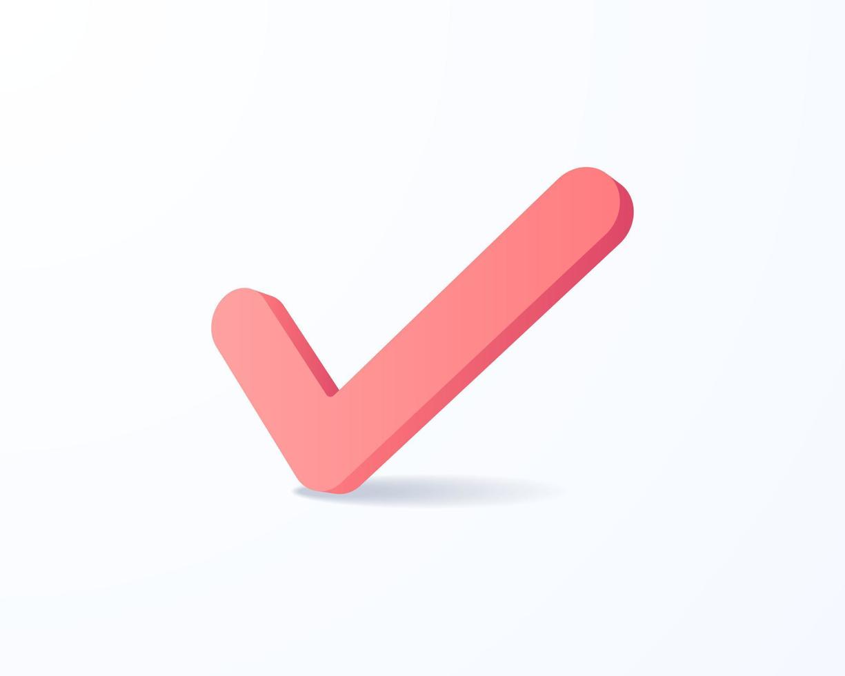 Realistic approve check 3d icon design illustrations vector