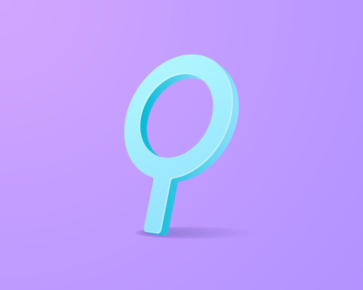 Realistic magnifier 3d icon design illustrations vector