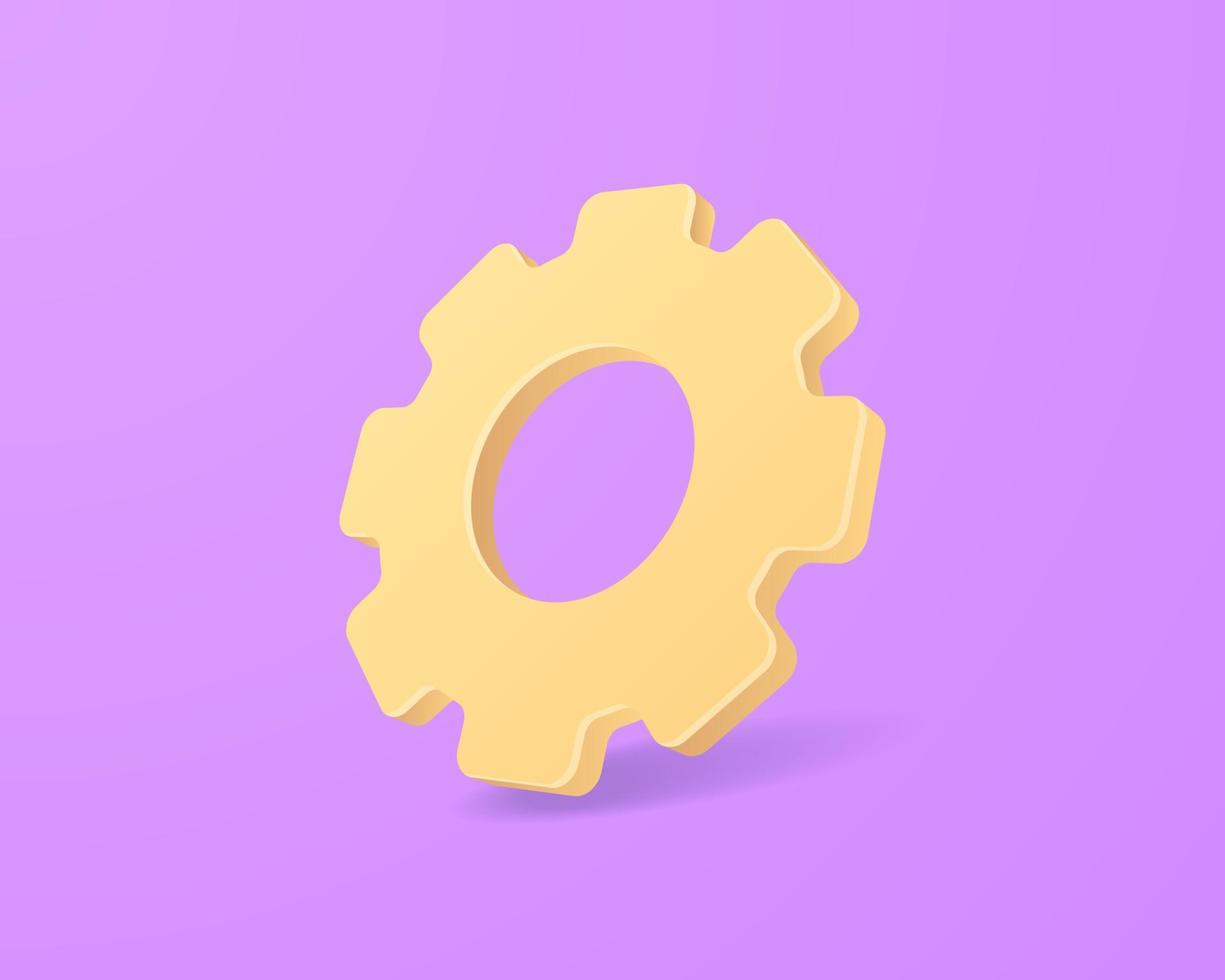 Realistic setting 3d icon design illustrations vector