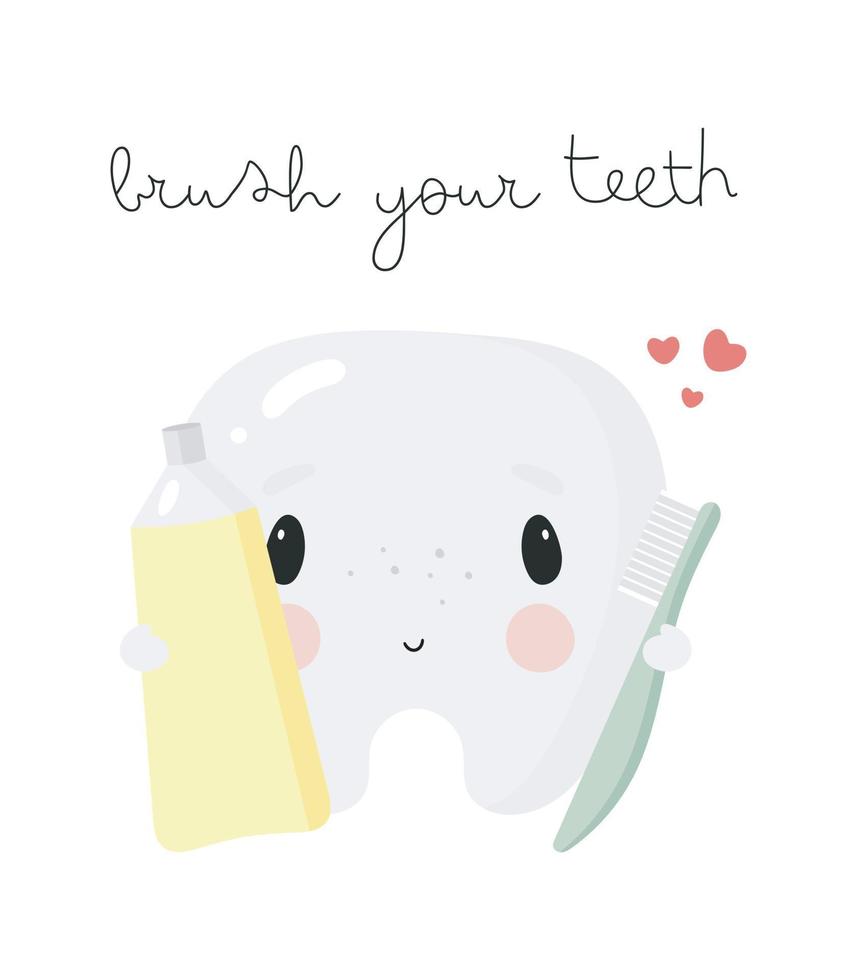 cartel sobre higiene dental en estilo de dibujos animados. la ilustración muestra dientes divertidos, pasta de dientes y cepillo de dientes. concepto dental para niños odontología y ortodoncia. ilustración vectorial 7416058 Vector cartel sobre higiene dental en estilo de dibujos animados. la ilustración muestra dientes divertidos, pasta de dientes y cepillo de dientes. concepto dental para niños odontología y ortodoncia. ilustración vectorial 7416058 Vector