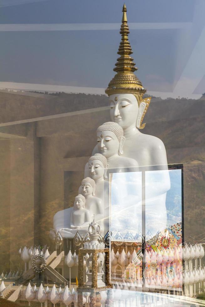 Buddha white mirror reflection photo