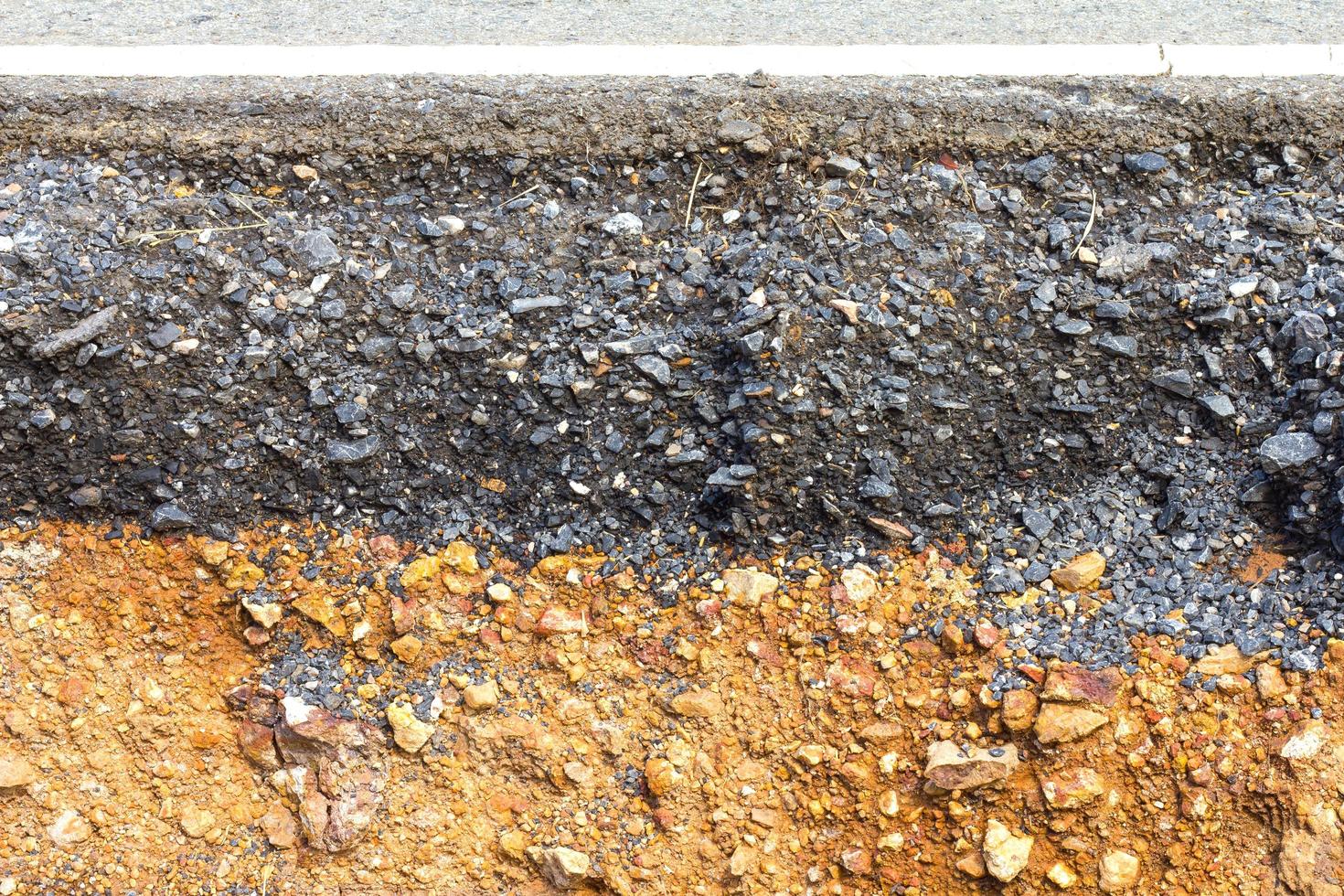 Gravel beneath the road photo