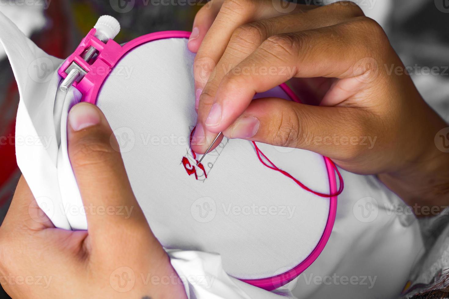 Hand embroidered name photo
