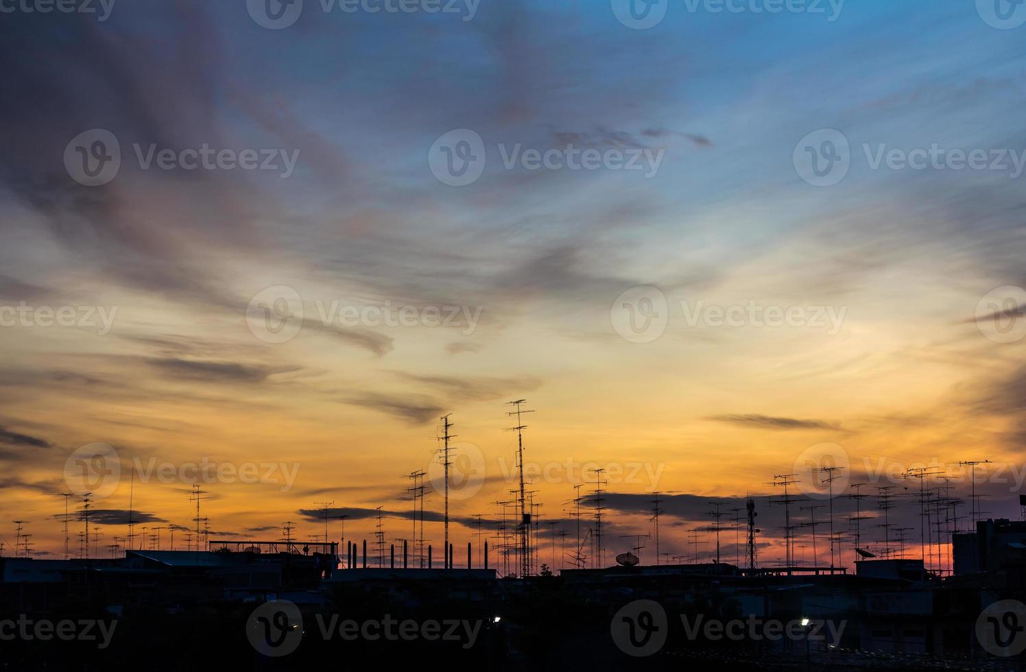 Silhouette antenna dwellings. photo