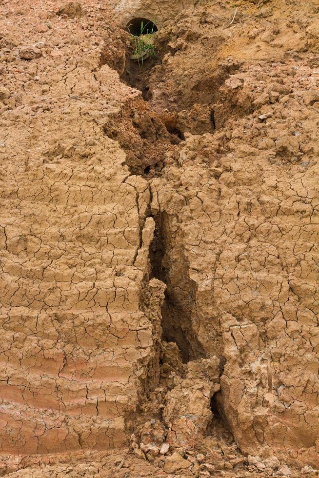 Soil water eroded the rock. photo