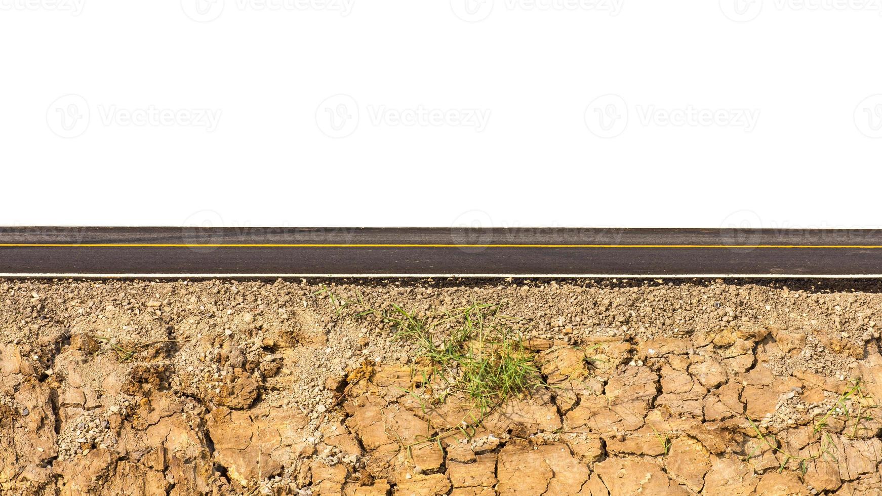 Paved with cracked soil photo