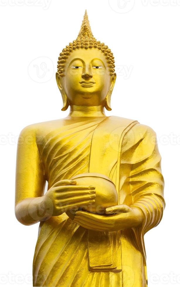 Buddha holding a golden bowl photo