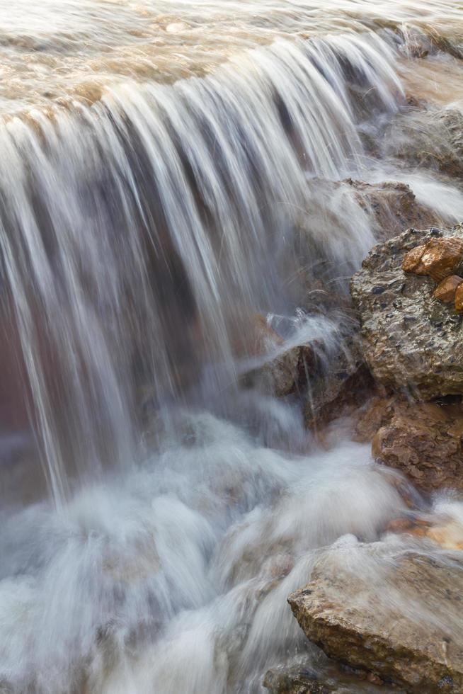 Blurred stream waterfall. photo