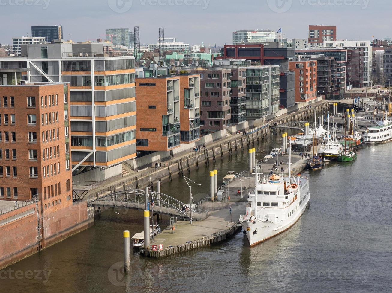 the city of Hamburg at the river elbe photo
