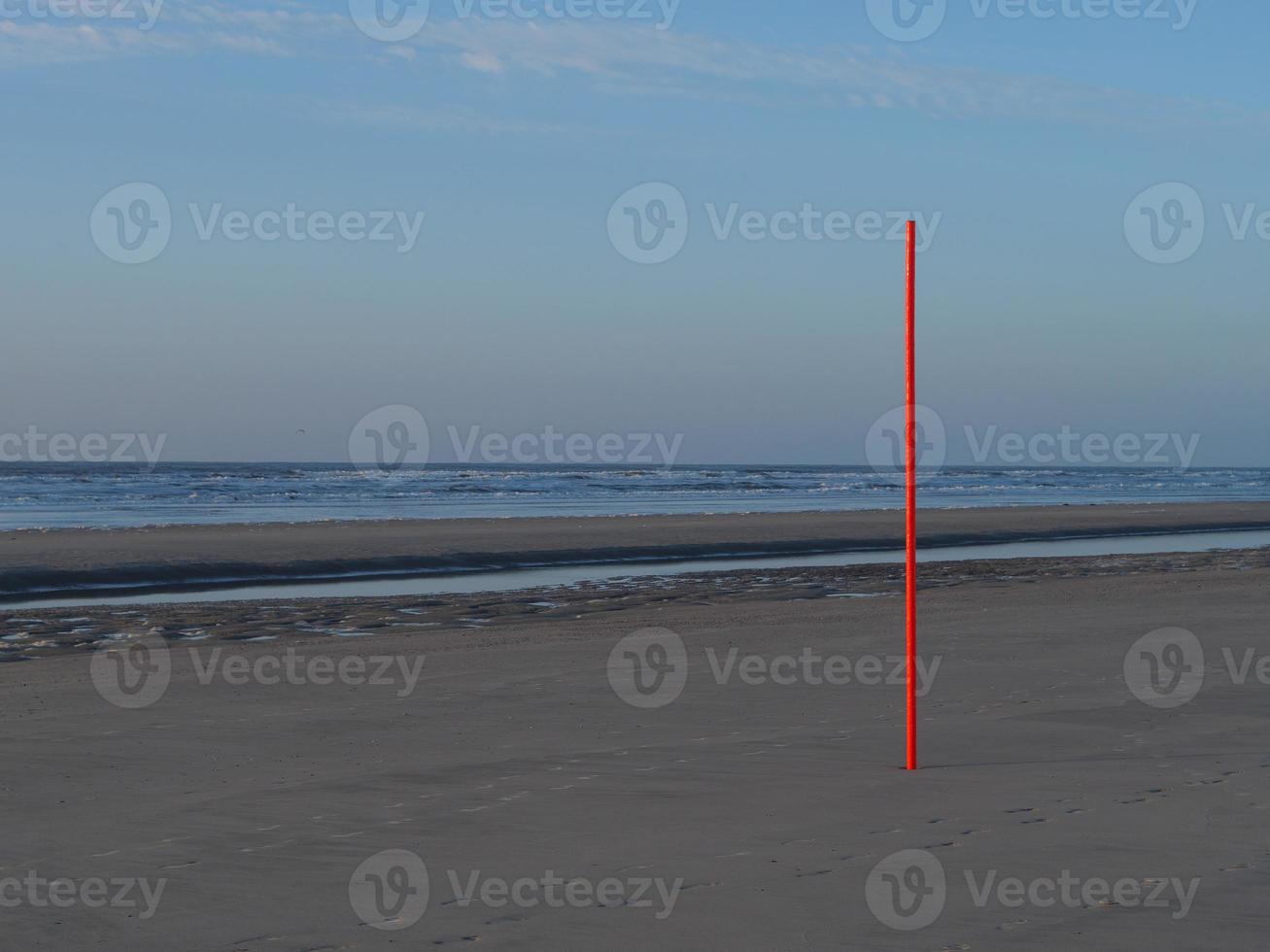 Sundown at the beach of Juist island photo