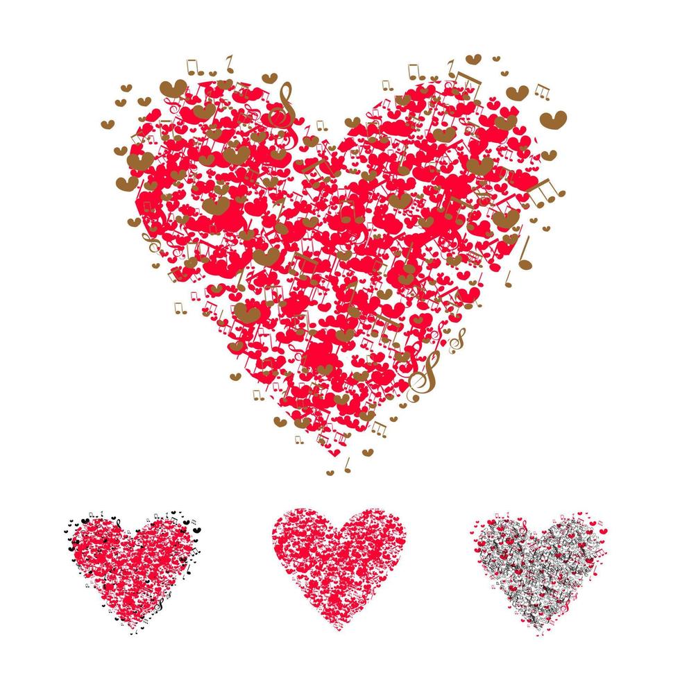 Set of hearts decoration for diary T shirts mugs and textiles vector