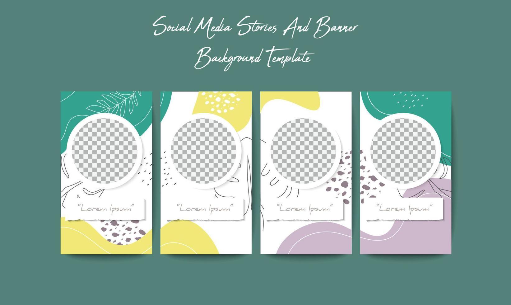 Social Media Stories Template With Organic Shapes Background vector