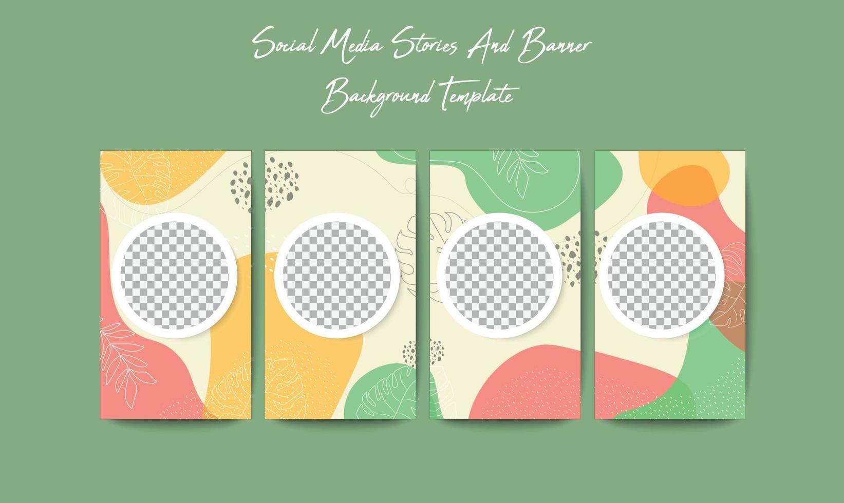 Social Media Stories Template With Organic Shapes Background vector