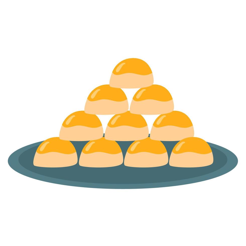 nastar cookies on plate illustration vector