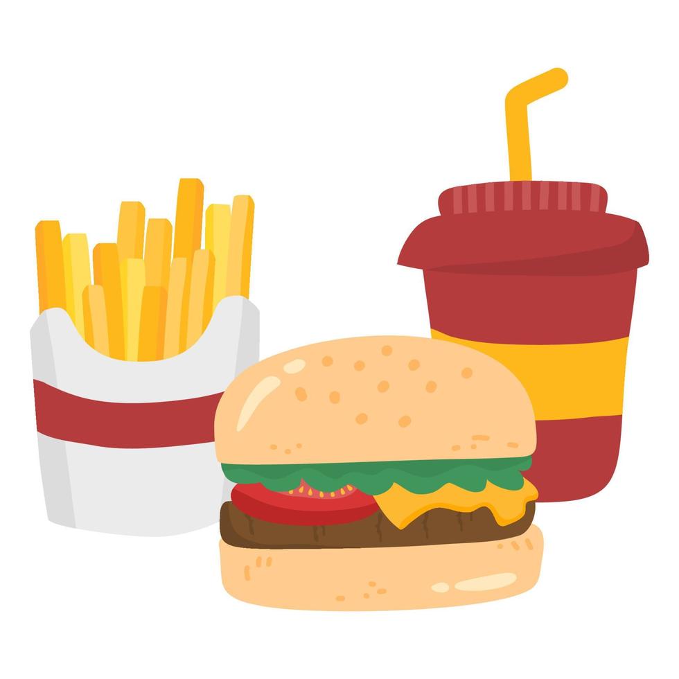 Fast food meal vector