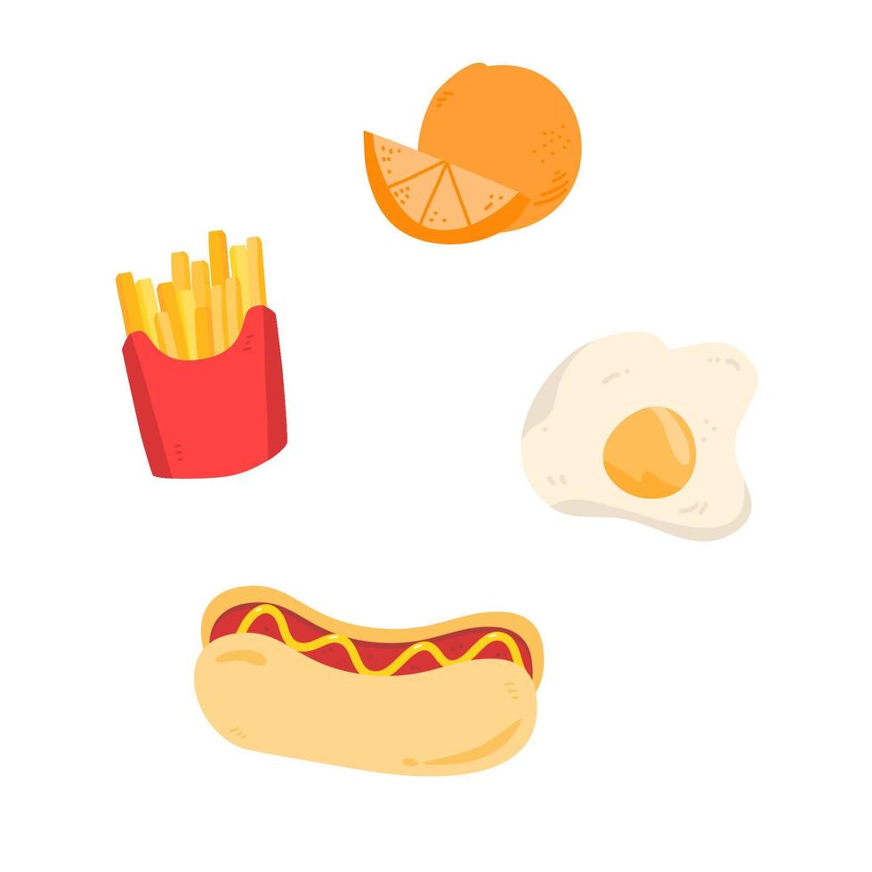 Hand drawn breakfast food collection vector