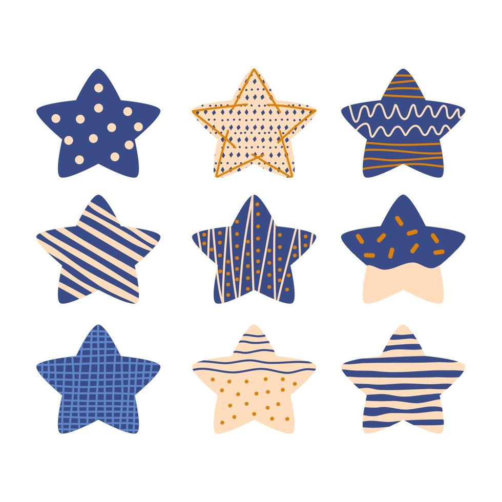 stars doodle collection vector
