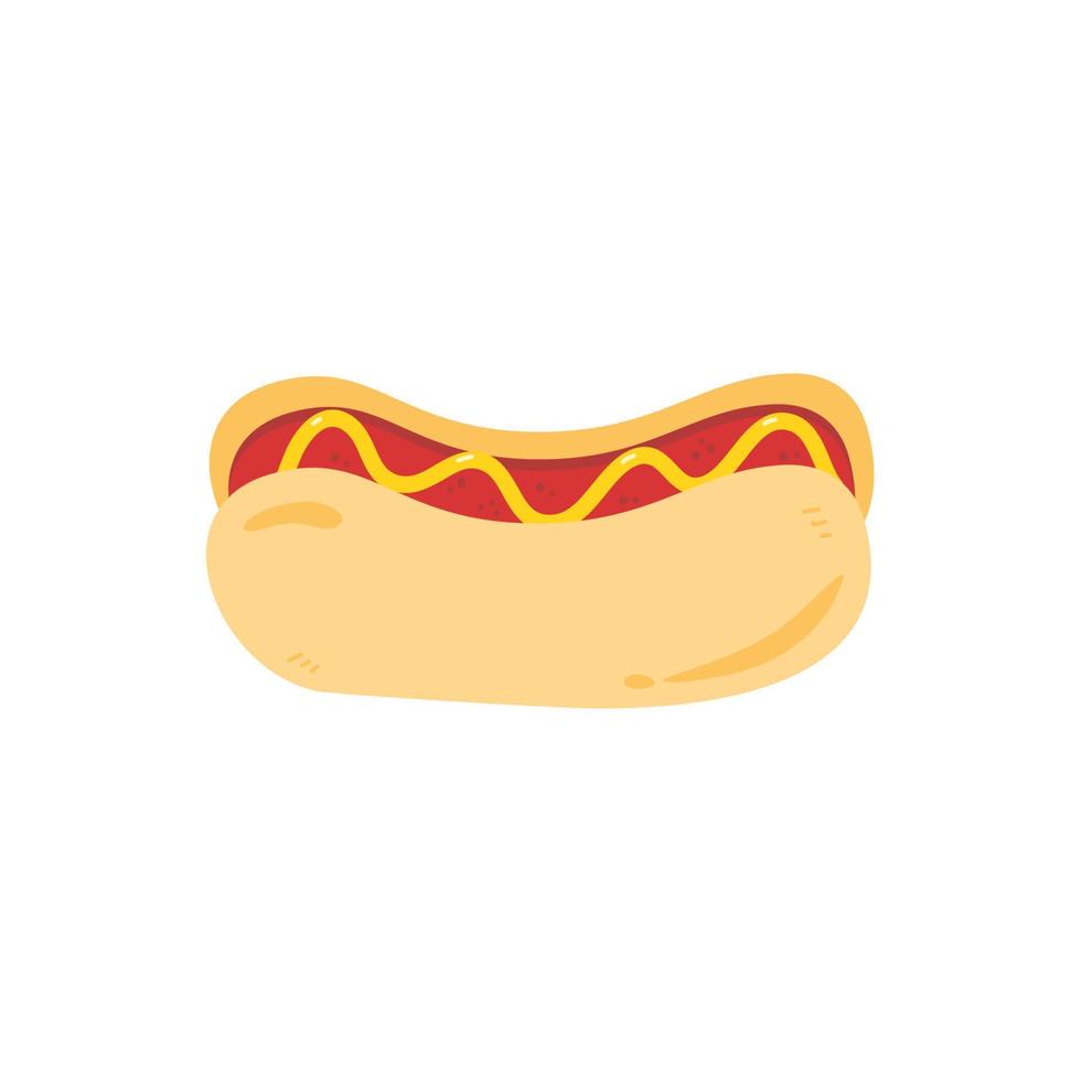 Hotdog cartoon icon illustration vector