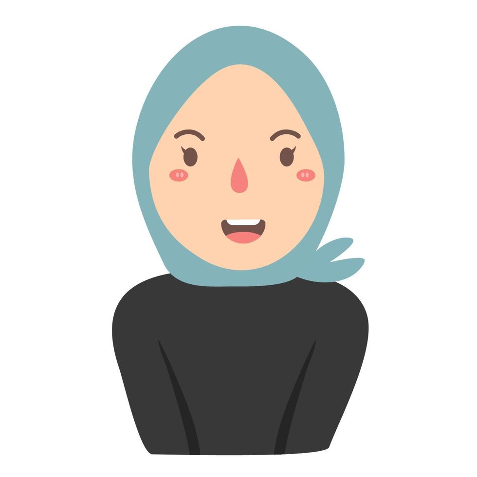 woman wearing hijab illustration vector