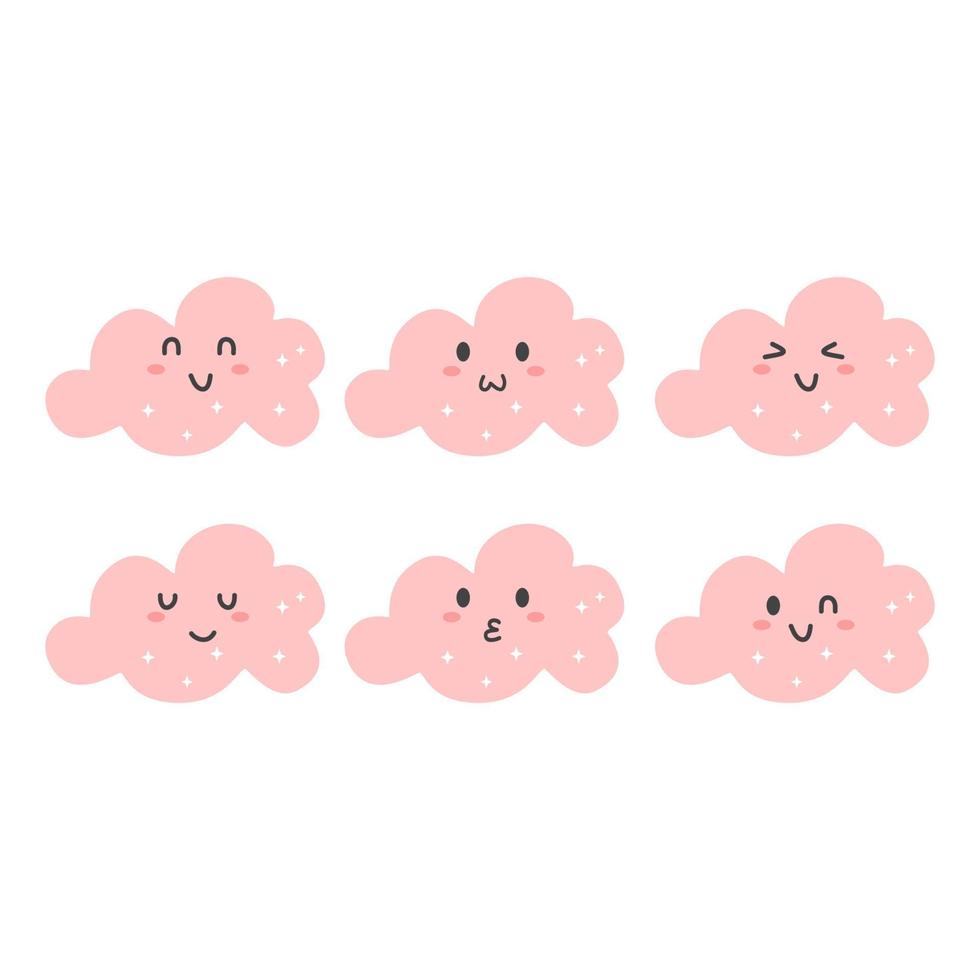 cute cloud character vector