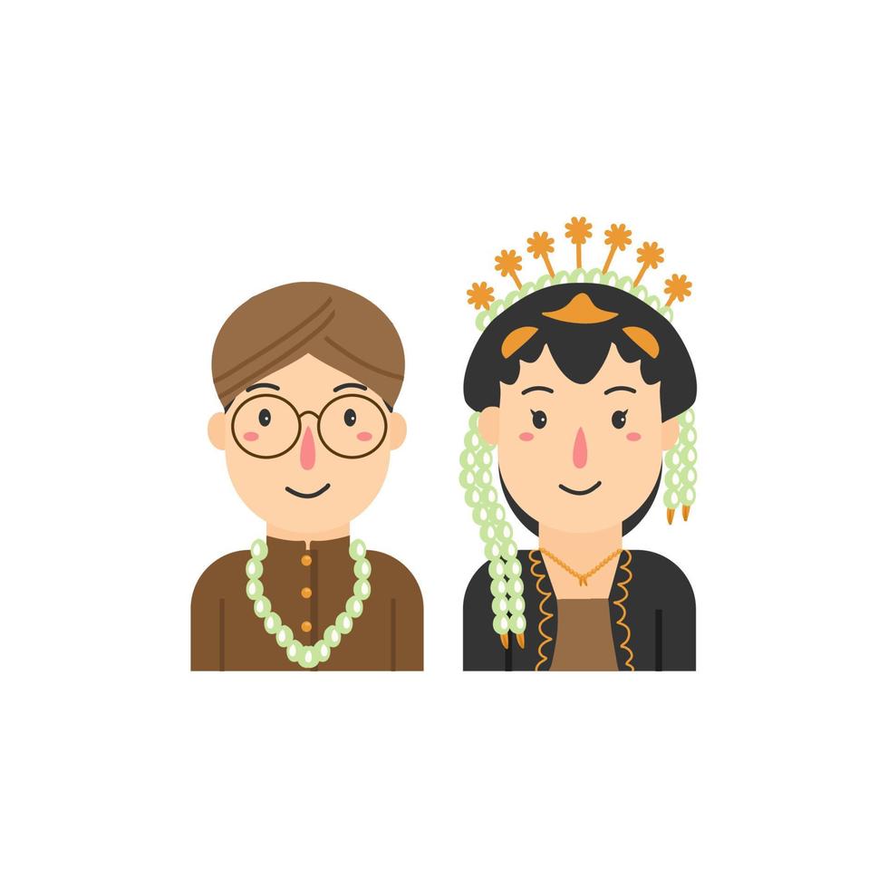 javanese wedding illustration vector