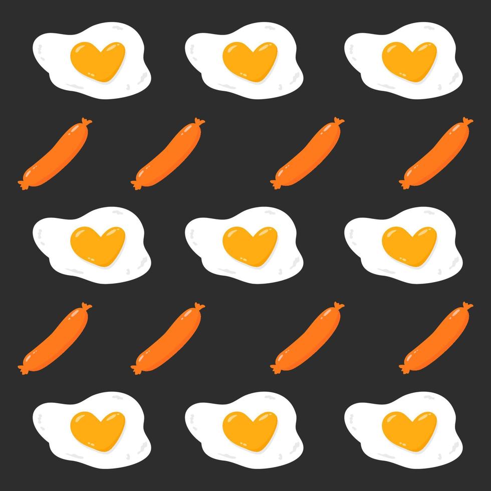Fried eggs pattern design vector