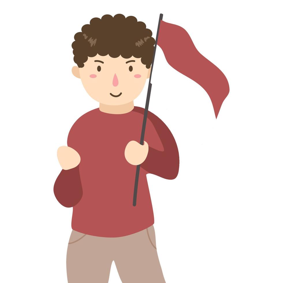 Hand drawn illustration of indonesian independence day vector