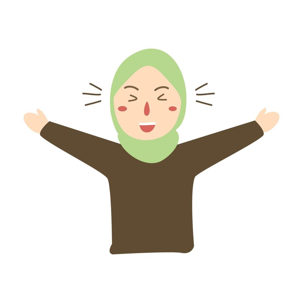 happiness girl wearing hijab vector