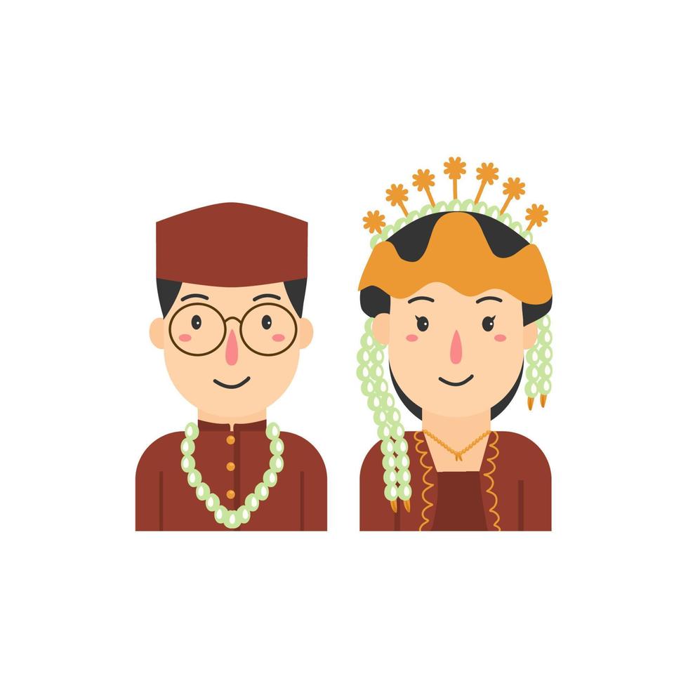 sundanese wedding outfit illustration vector