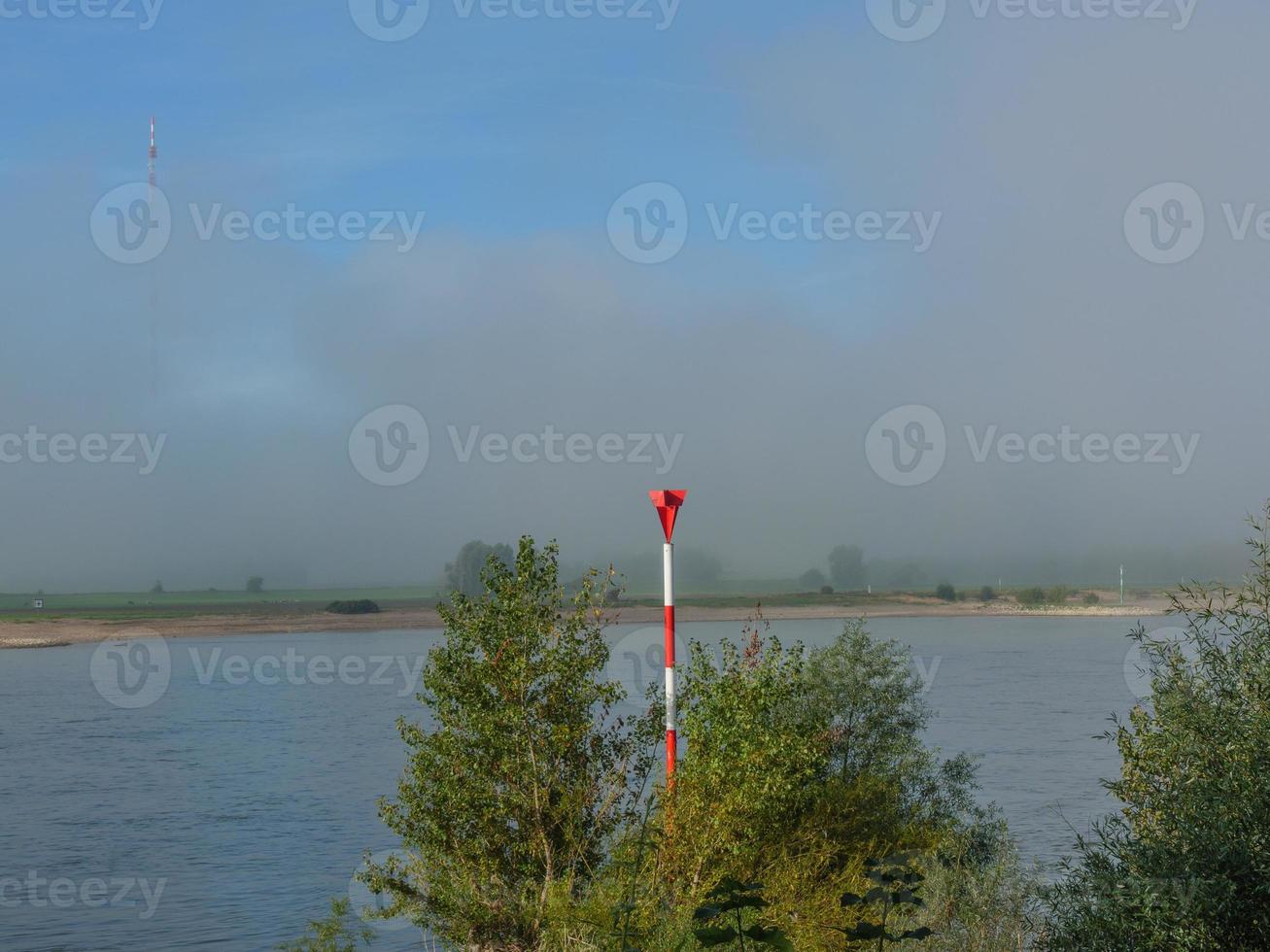 the Rhine river near Wesel in the morning photo