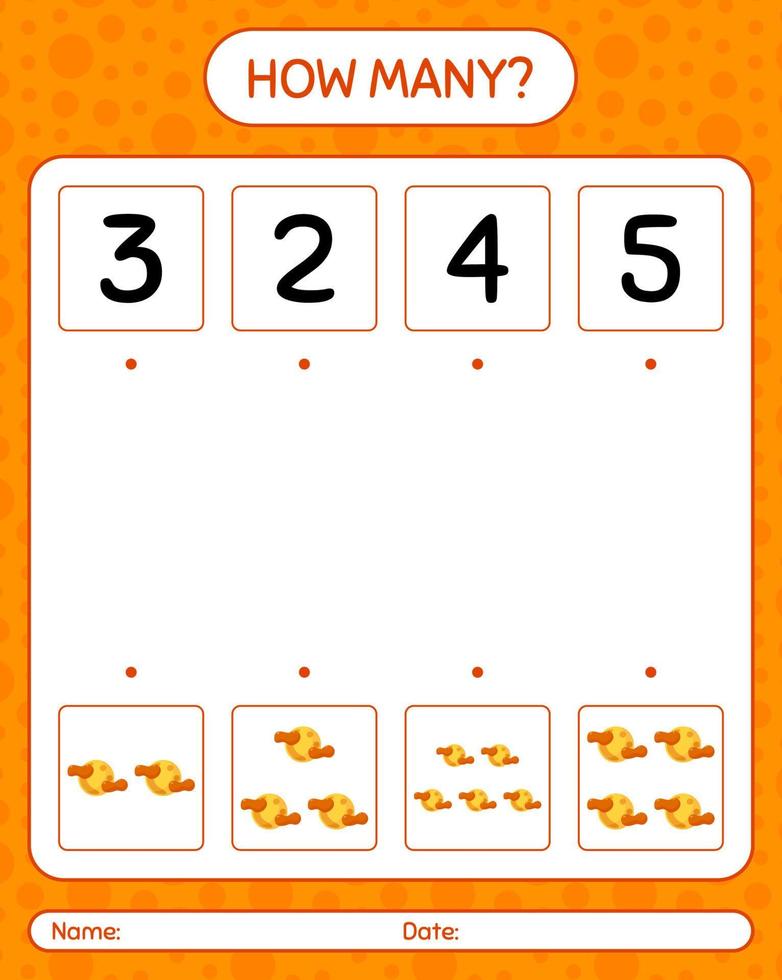 How many counting game with full moon. worksheet for preschool kids, kids activity sheet vector