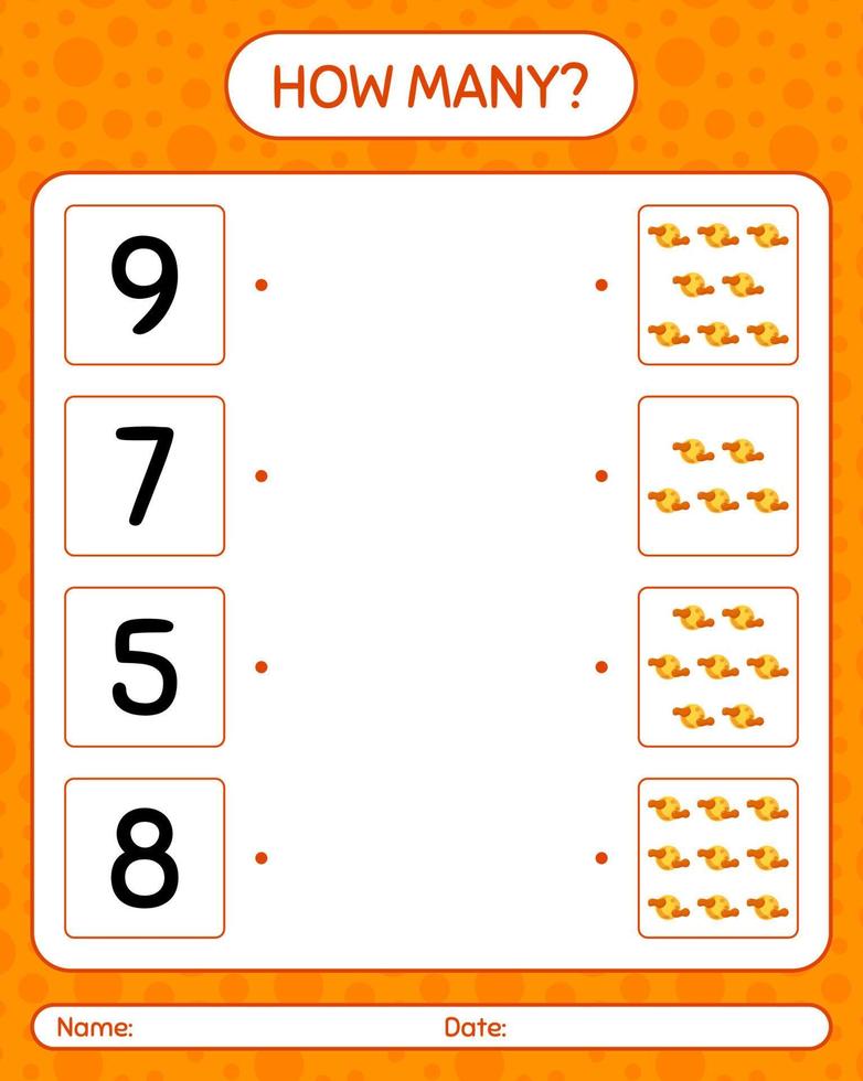 How many counting game with full moon. worksheet for preschool kids, kids activity sheet vector